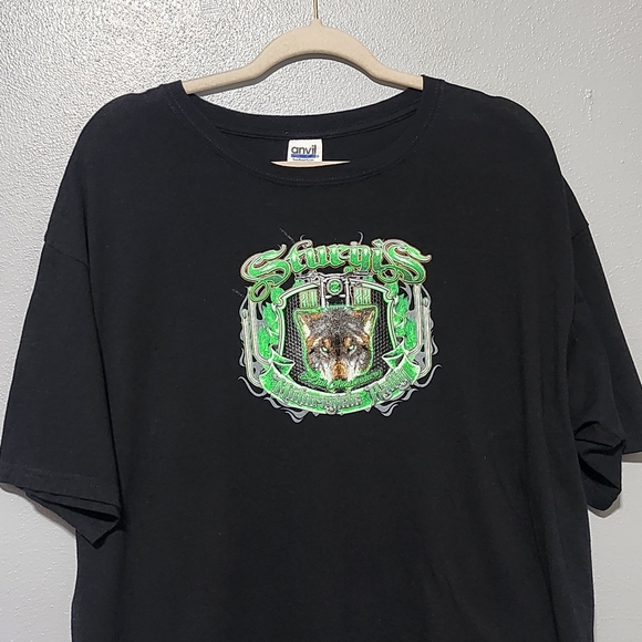 STURGIS 2022 Motorcycle Rally T-Shirt Mens XL Black Wolf Graphic Biker Tee - Picture 4 of 14